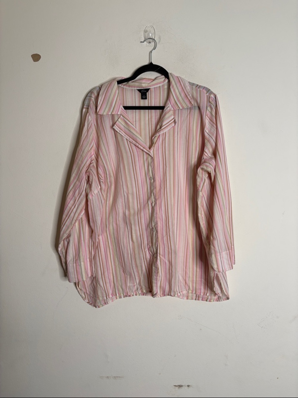 Relaxed Pink Striped Button-Down Shirt